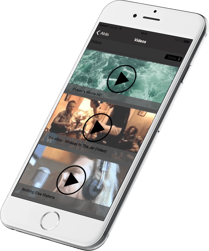 Función Galería de video en su aplicación movil para ios y android